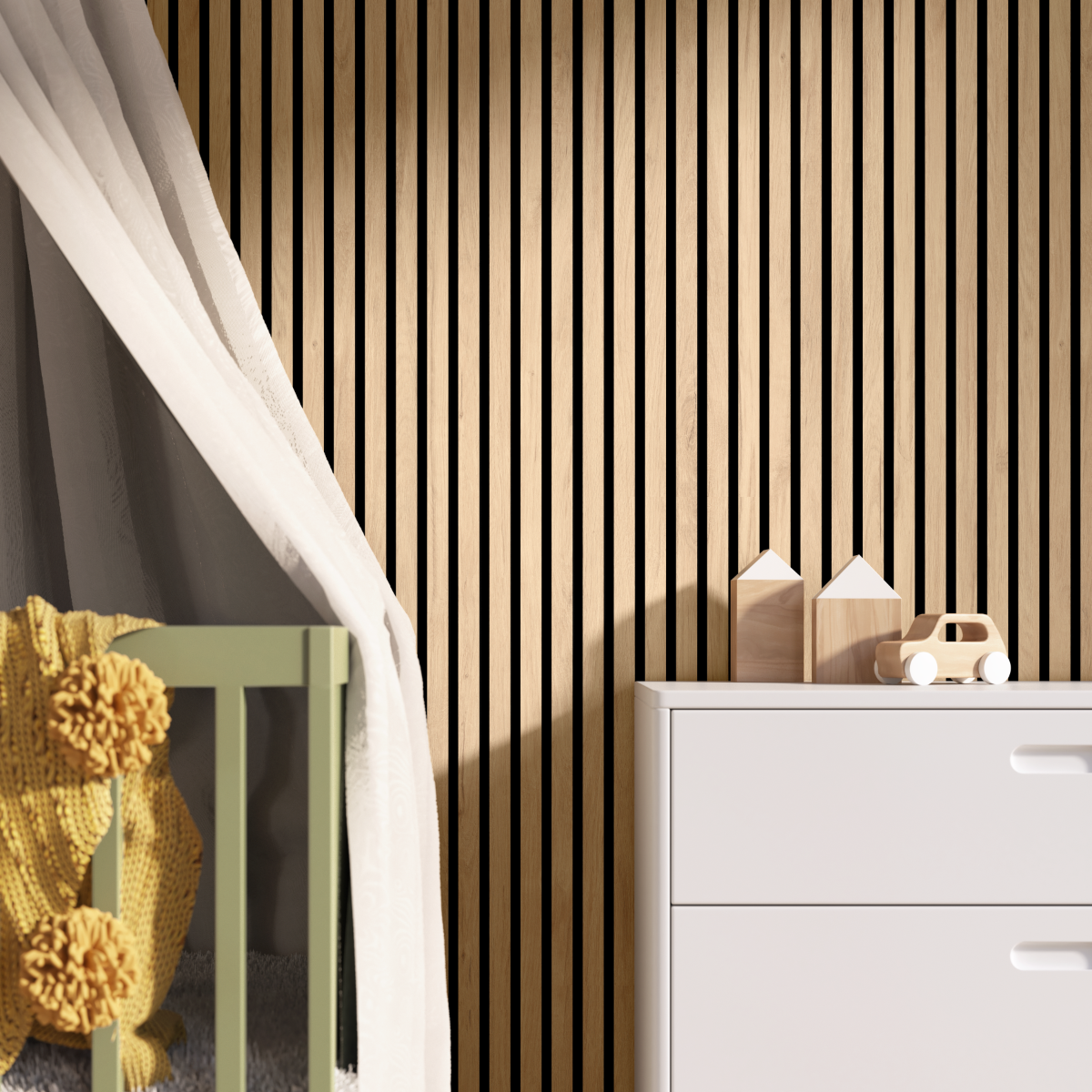 Roble Denver Serene Revestimiento de Pared de PVC Alistonado