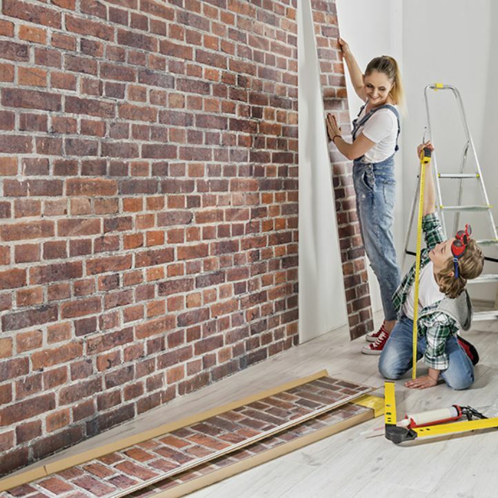 Revestimiento de Pared de PVC Red Brick 265 x 25 cm