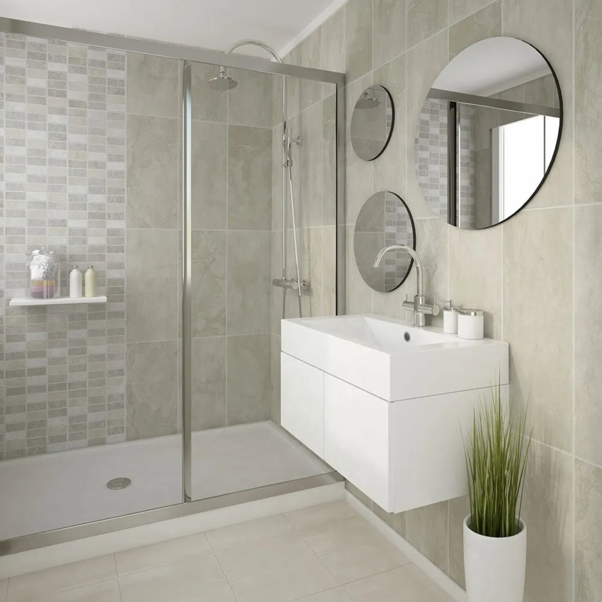 Revestimiento de Pared de PVC Beige Marble 265 x 25 cm