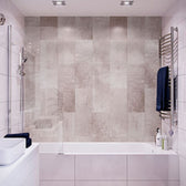 Revestimiento de Pared de PVC Piedra Pastelo Gris 265 x 25 cm