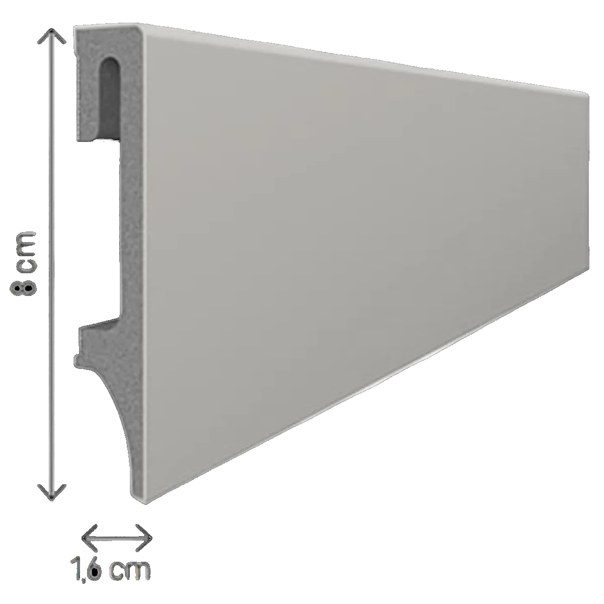 Rodapié Espumo 100% Hidrófugo Gris ESP203 80x16