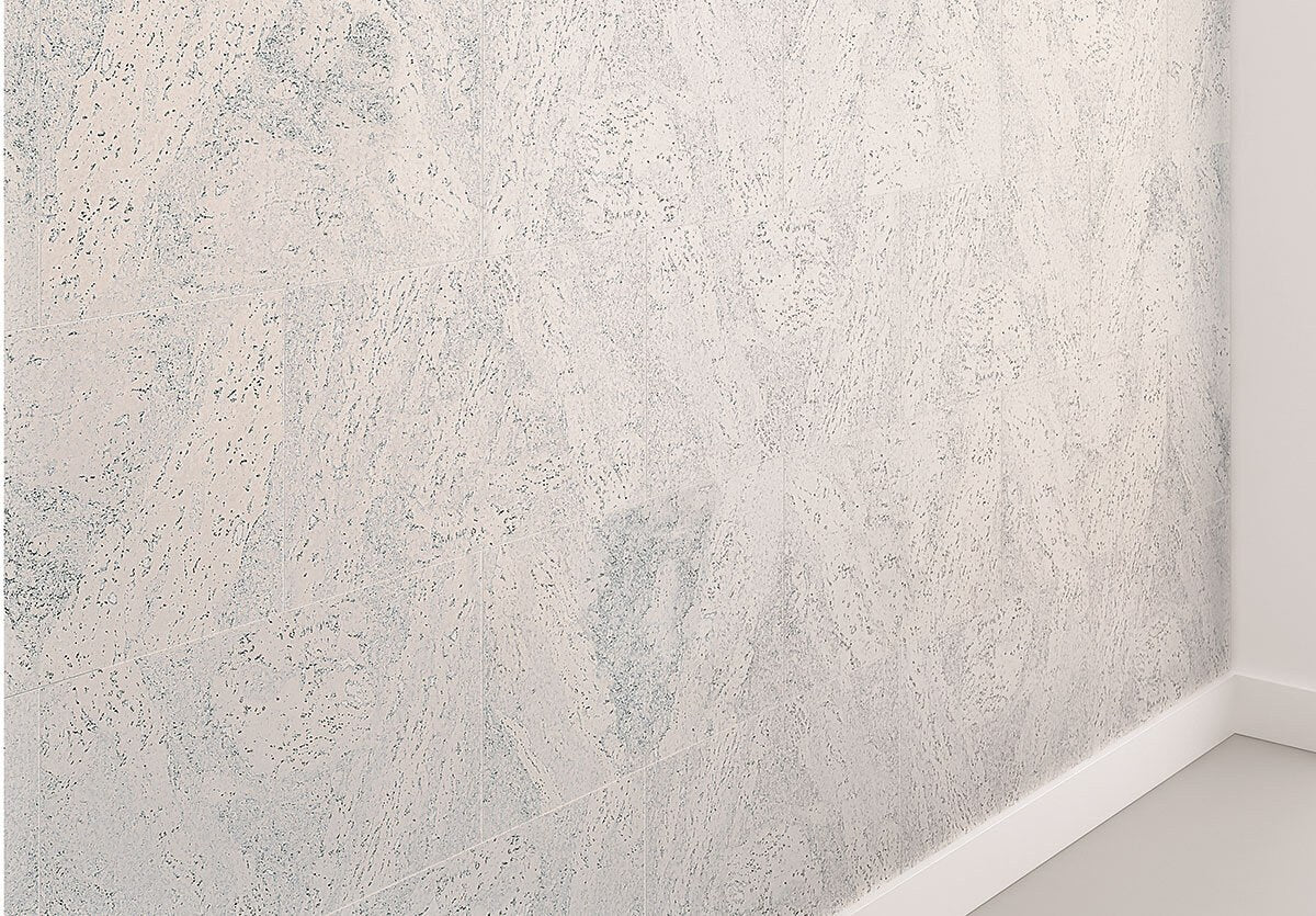 Revestimiento de Pared de Corcho WISE Flores White Waxed RY07001 Acabado en Cera — perspectiva