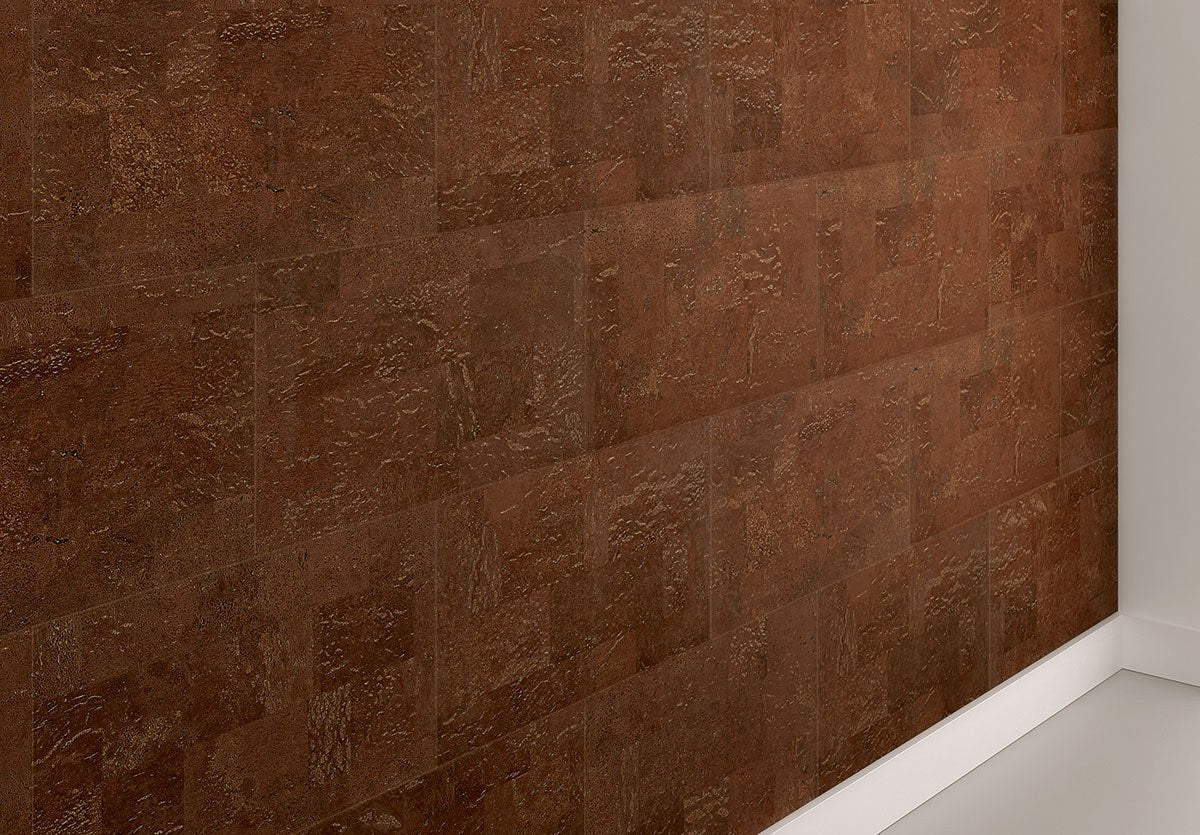 Revestimiento de Pared de Corcho WISE Dekwall Malta Chestnut RY1L001 Acabado en Cera — perspectiva