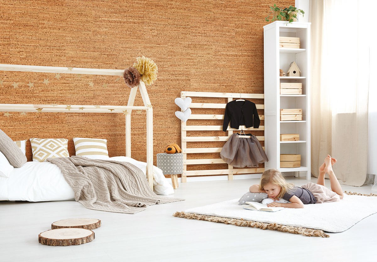 Revestimiento de Pared de Corcho WISE Dekwall Bali RY48001 Acabado en Cera — ambiente