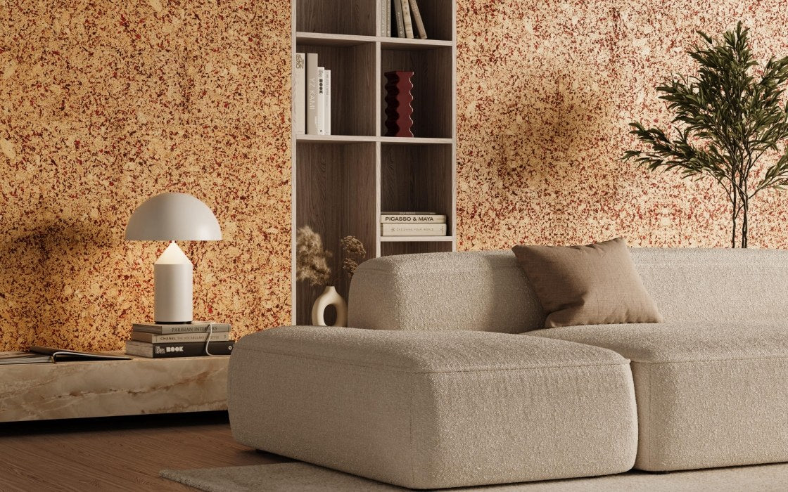 Revestimiento de Pared de Corcho Wicanders Burel Cork Wall Scarlet Red 81000357 — ambiente 1